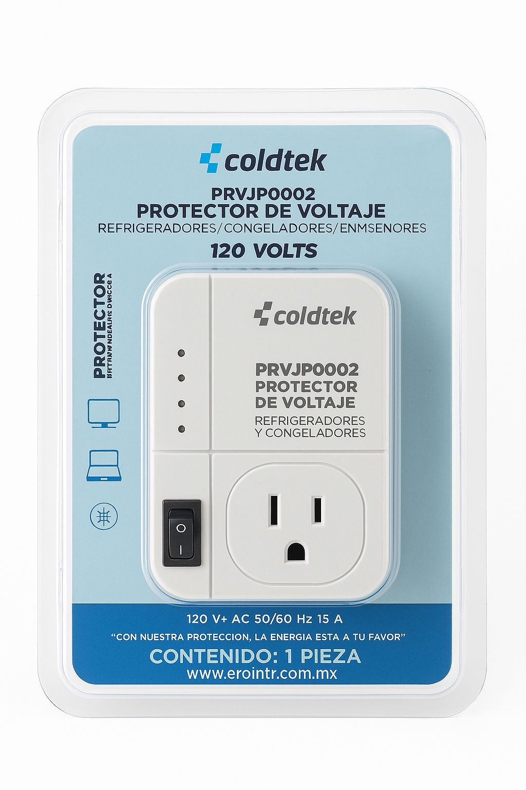 Protector de Voltaje Coldtek PRVJP0002 – 120V para Refrigeradores y Congeladores