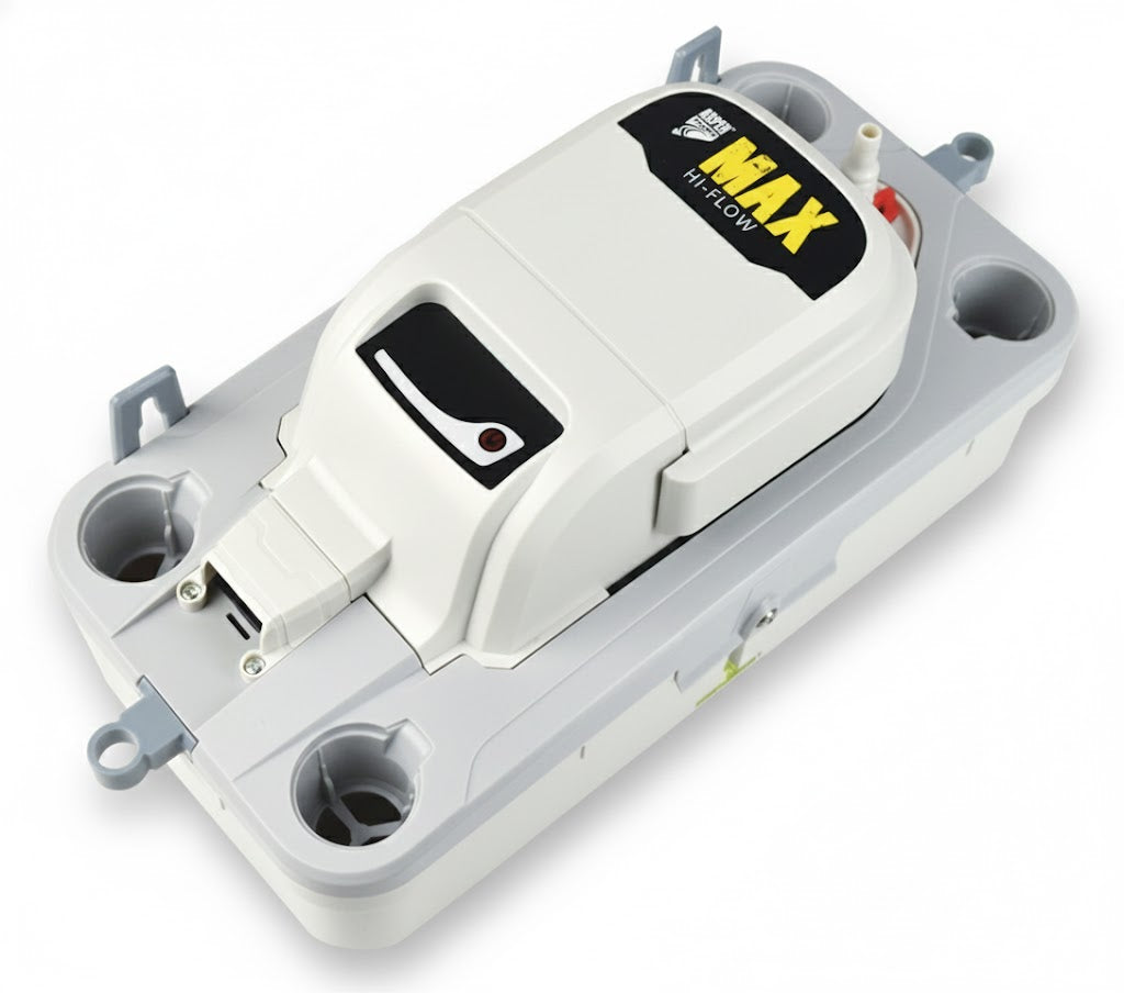 Bomba automática de condensado con tanque marca Aspen Pumps modelo FP3350 para sistemas HVAC de 115 voltios.