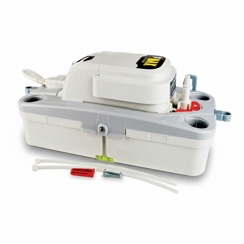 Bomba automática de condensado con tanque marca Aspen Pumps modelo FP3350 para sistemas HVAC de 115 voltios.