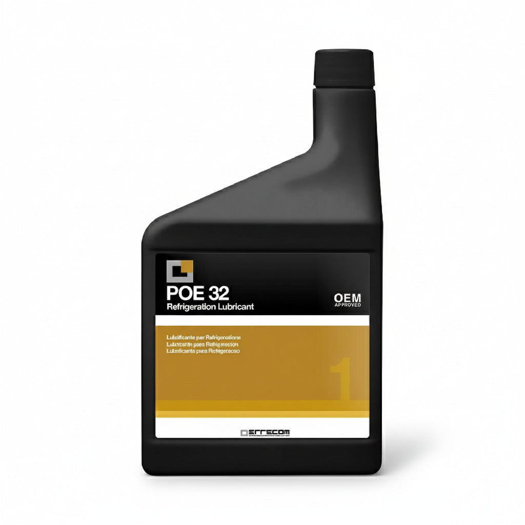Envase de 1 litro de aceite polioléster POE 32 profesional de ERO Internacional para compresores de refrigeración.