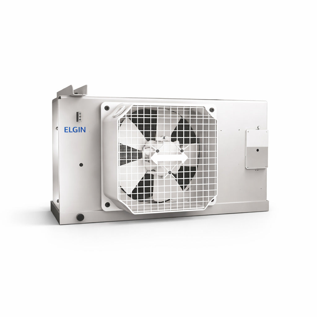 Evaporador de bajo perfil Elgin con 1 ventilador modelo FBA6060G4P200 para refrigeración comercial en 230V con deshielo eléctrico.