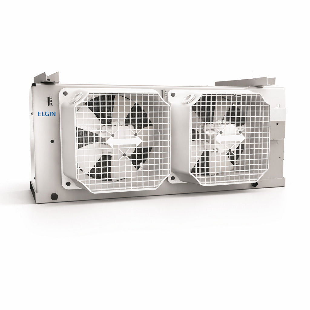Evaporador de bajo perfil Elgin con 2 ventiladores modelo FBA6090G4P000 para refrigeración comercial en 230V con deshielo por aire.