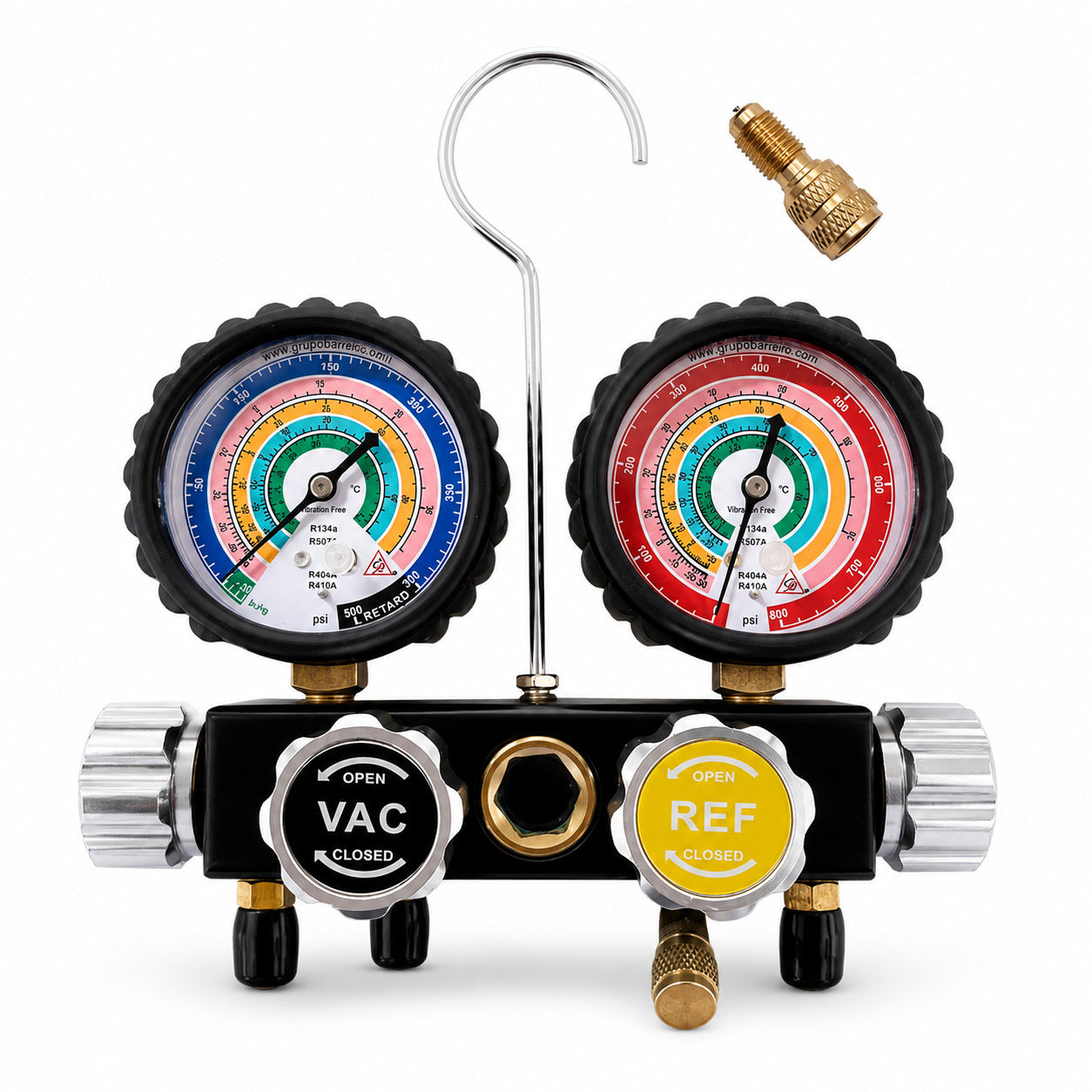 Manifold HAL4 36P de 4 vias con mirilla para refrigeracion HVAC