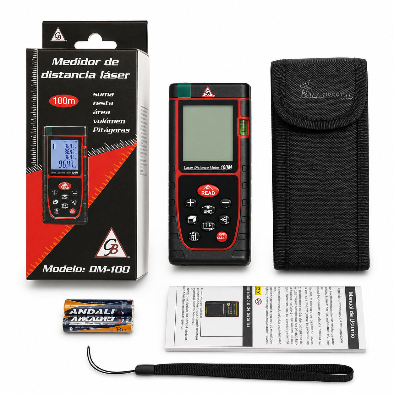 Medidor de Distancia Láser GB DM-100 profesional hasta 100 metros