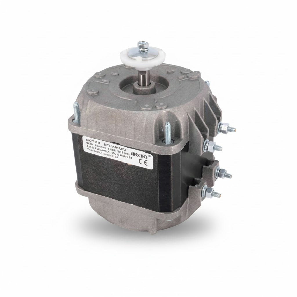 Motor de inducción de 34 W (1/22 HP) para sistemas de refrigeración y ventilación, 220-240V, marca ERO Internacional.