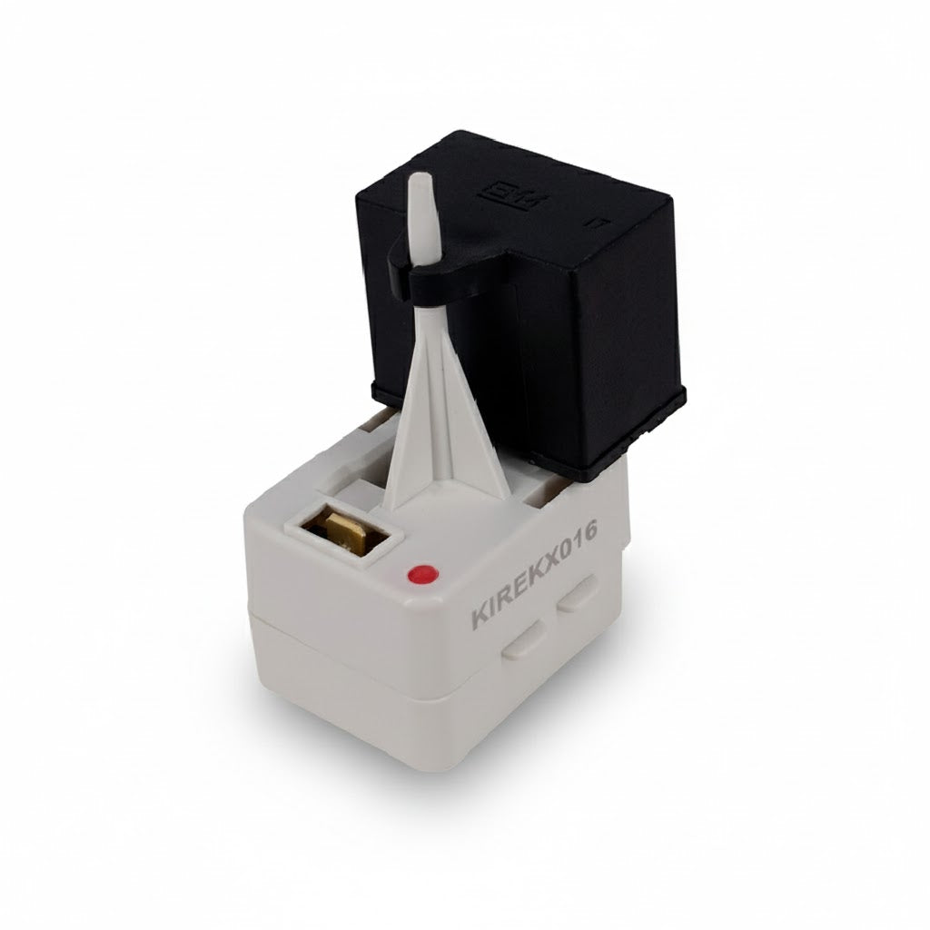 Protector y relevador tipo Punto Rojo de 1/4 HP marca ERO Internacional para protección de compresores de refrigeración y aire acondicionado.