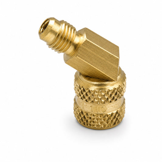 Adaptador en ángulo AD87S para R410A 1/4 macho x 1/2 SAE para sistemas minisplit y HVAC