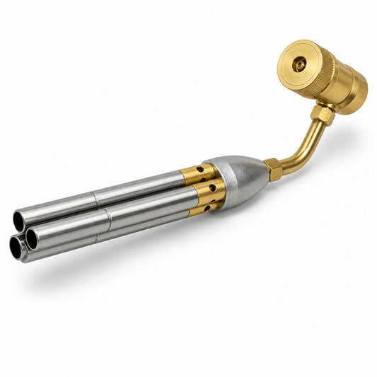Boquilla triple turbo HT-803 para soldadura de tubería de cobre en sistemas HVAC.