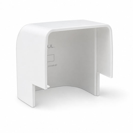 Codo Exterior Blanco NORCUL ODCO.110 para canaleta OD.110 de 4 3/8 pulgadas en instalaciones de aire acondicionado minisplit y HVAC
