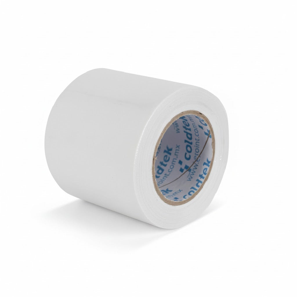 Rollo de cinta tipo momia económica blanca marca COLDTEK para vendaje de tuberías de climatización.