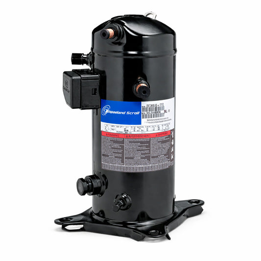 Compresor Scroll marca Copeland modelo ZF09K4E-PFV-231 de 3 HP para sistemas de refrigeración monofásicos de baja temperatura.