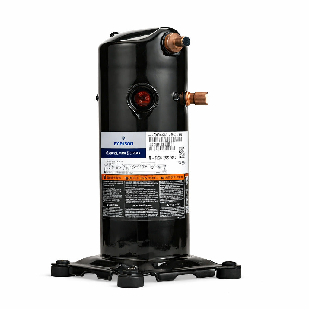 Compresor Scroll marca Copeland modelo ZP54K5E-TF5-800 de 4-1/2 HP para sistemas de aire acondicionado comercial y R-410A.