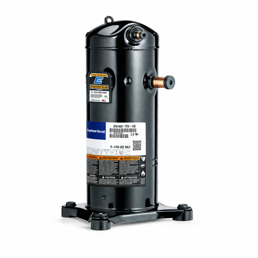 Compresor Scroll marca Copeland modelo ZS33KAE-TF5 de 33,000 BTU para sistemas de refrigeración de media temperatura.