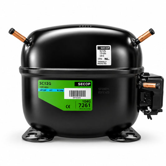 Compresor SECOP SC12G 104G7250 R134a 115V para refrigeración comercial y HVACR