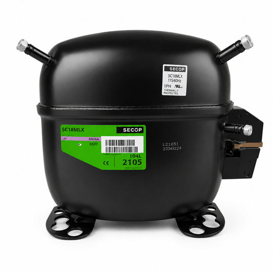 Compresor SECOP SC18MLX 104L2105 3/4 HP R404A R452A 115V para refrigeración comercial HVACR