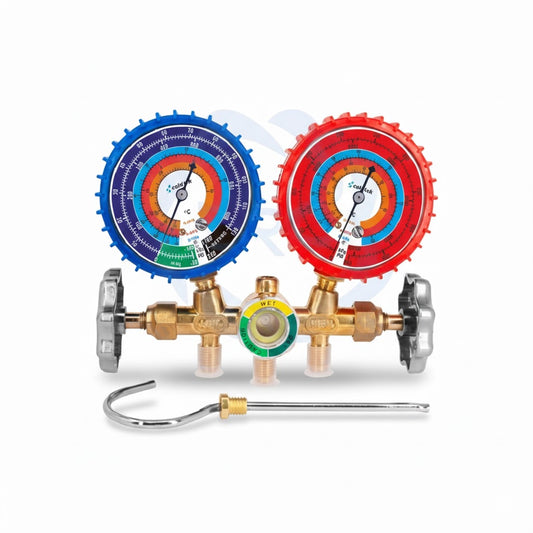 MANOMETRO CON MIRILLA P/ GASES R134A R40