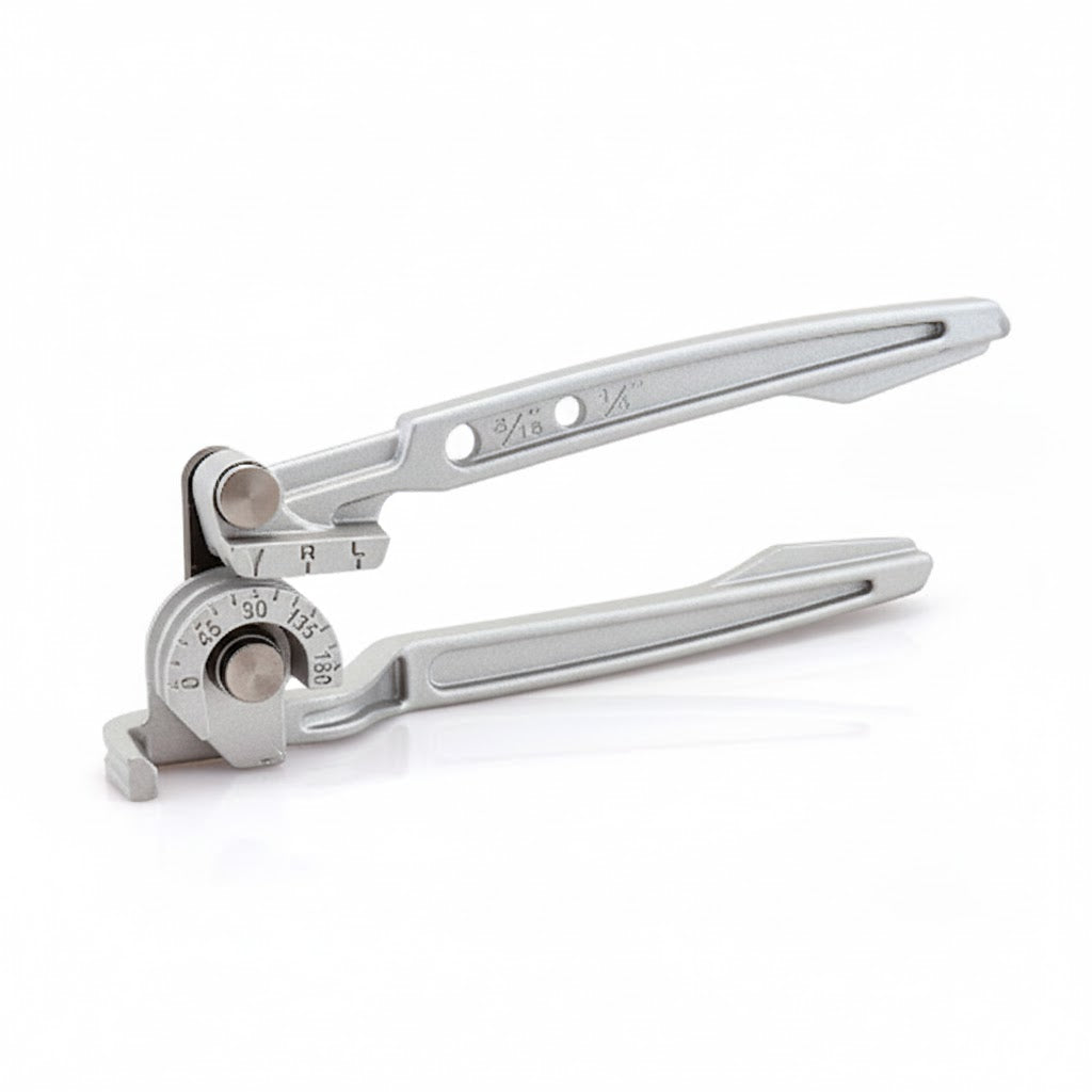 Herramienta manual doblador de tubo 3 en 1 marca ERO para medidas de un cuarto, cinco dieciseisavos y tres octavos de pulgada.