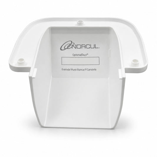 Entrada a Muro Blanca NORCUL ODWC.80 para canaleta OD.80 de 3 1/8 pulgadas en instalaciones de aire acondicionado minisplit y HVAC