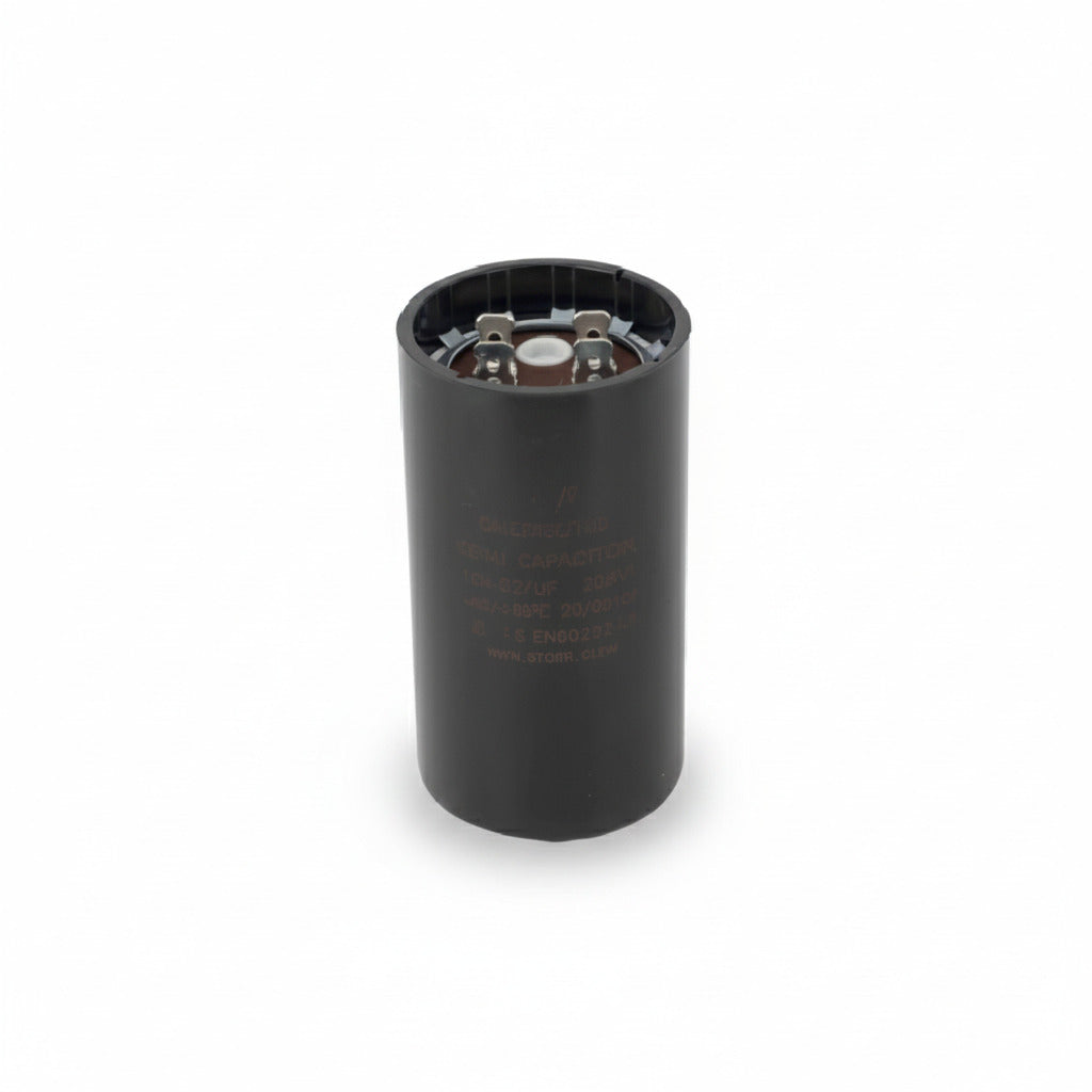 Capacitor de arranque industrial negro de máxima potencia 189-227 MFD y 330V de ERO Internacional.