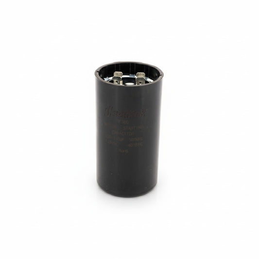 Capacitor de arranque industrial negro de máxima potencia 430-516 MF y 110V de ERO Internacional.