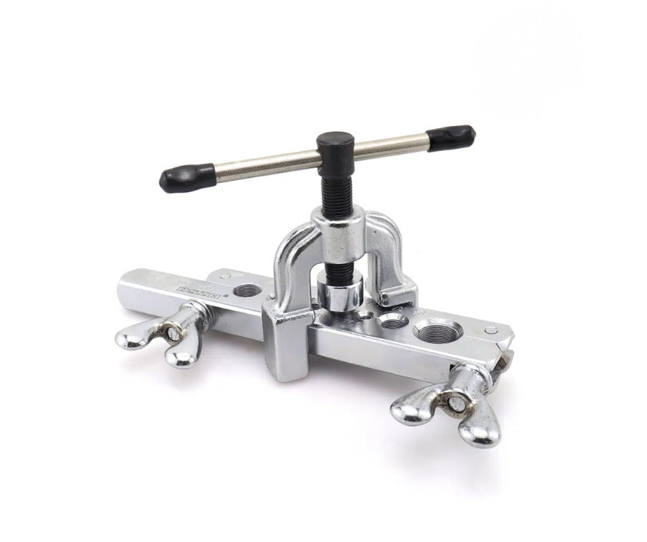 Kit de abocinado manual (Flare) para tubería de cobre y aluminio con yugo y barra de medidas múltiples marca ERO Internacional.