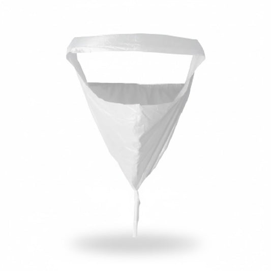 Funda recolectora blanca de 180 cm con sistema de desagüe para limpieza profesional de unidades HVAC de gran formato.