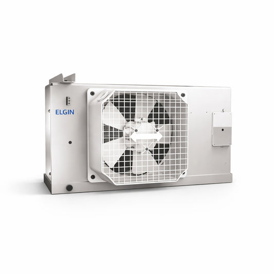 Evaporador de bajo perfil Elgin con 1 ventilador modelo FBA6060G4P200 para refrigeración comercial en 230V con deshielo eléctrico.