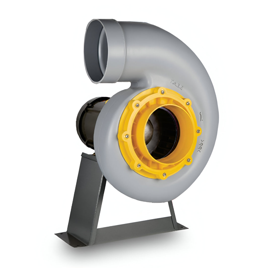 Extractor centrífugo Soler & Palau modelo PLE-304 de 2 HP para atmósferas corrosivas o explosivas en entornos industriales de Baja California.