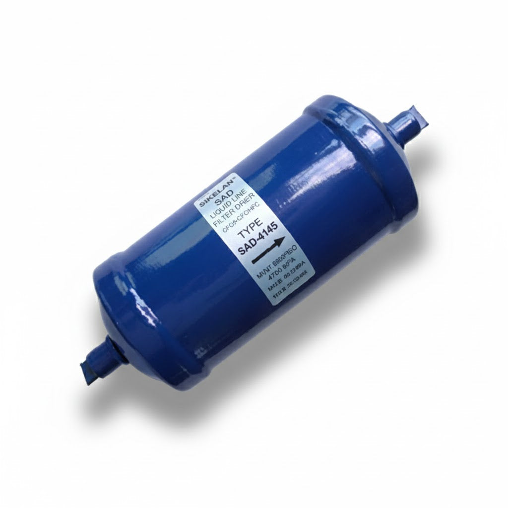 Filtro deshidratador de línea de líquido de 1/2 pulgada con conexión soldable marca ERO modelo ERO-SAD414S para refrigeración industrial.