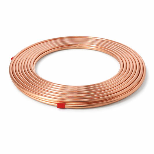 Rollo de tubería de cobre flexible deshidratada para refrigeración ACR de 1/4 de pulgada x 50 pies marca IUSA.