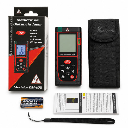 Medidor de Distancia Láser GB DM-100 profesional hasta 100 metros