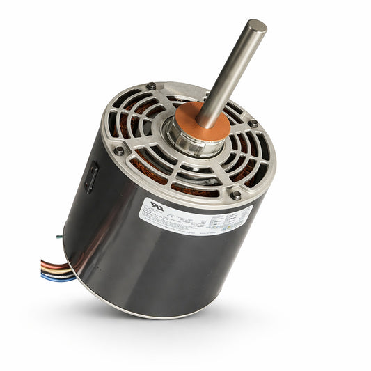 Motor eléctrico industrial US Motors modelo 1376 de 1 HP para ventilador de condensador con flecha de 5/8 de pulgada.