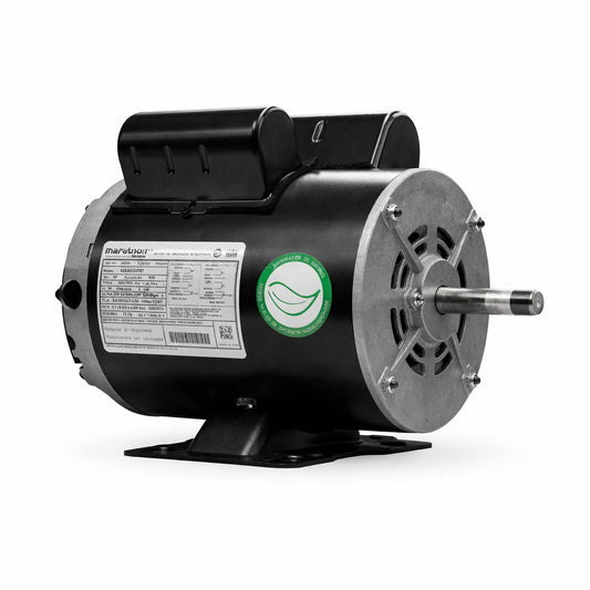 Motor eléctrico industrial Marathon modelo JR008 de 3/4 HP, 1800 RPM y voltaje dual 115/230V con eje de 5/8 de pulgada.
