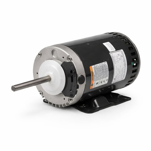Motor eléctrico trifásico US Motors modelo 1821H de 1.5 HP con base rígida para manejadoras de aire y condensadoras.