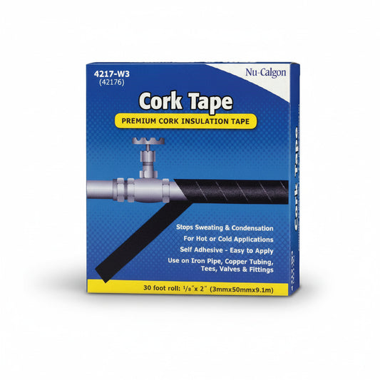 Rollo de cinta aislante de corcho Nu-Calgon 4217-W3 de 30 ft x 2 pulgadas para tuberías de refrigeración