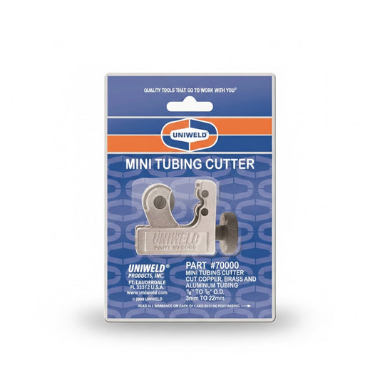 Cortador de tubo mini profesional Uniweld UNI-70000 para tubería de cobre en espacios estrechos.