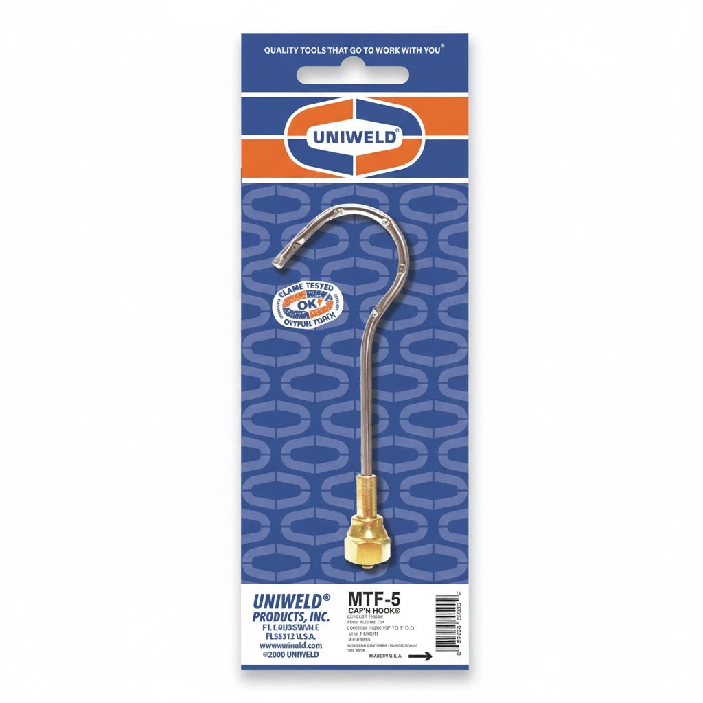 Antorcha de gancho profesional Uniweld UNI-MTF5 Cap'n Hook de 5 flamas para soldadura de oxígeno y acetileno.