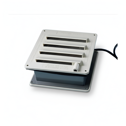 Válvula igualadora de presión de diseño cuadrado con calefacción a 220V para seguridad estructural en cámaras frigoríficas marca ERO.