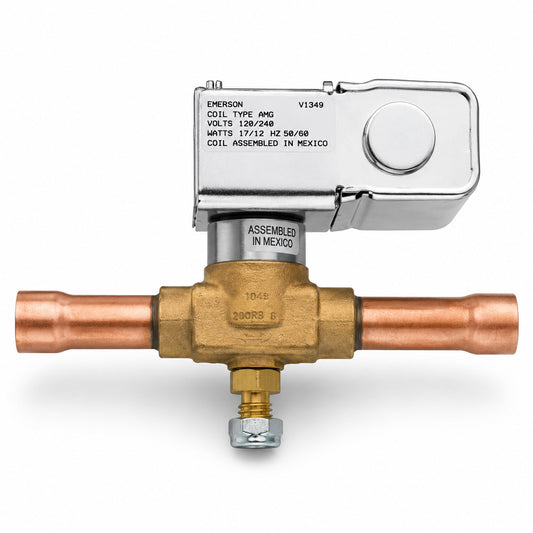 Válvula Solenoide Emerson Alco 20RB2T3 Serie 200RB con conexión 3/8 pulgadas ODF soldable para sistemas de refrigeración y aire acondicionado